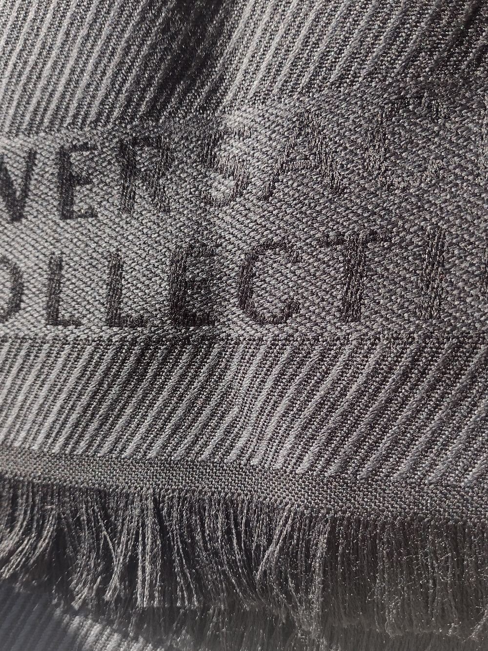 Black Scarf with Subtle Logo Detailing
